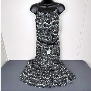 Wallflower Maxi Dress Women Small Midnight Floral 2-Piece Set Studded Belt
